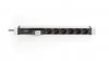 Listwa zasilająca PDU 19 Rack 6x schuko 2m 1x wtyk unischuko 16A wyłącznik nadprądowy DN-95417